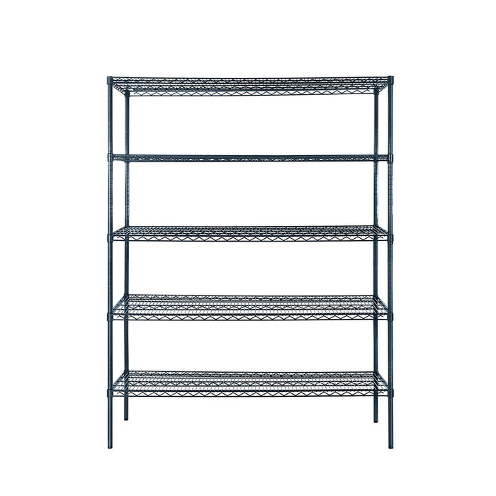 Atosa MWSSE242486 5-Shelf Epoxy Shelving Unit with 86" Posts (Slate Gray)