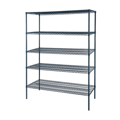 Atosa MWSSE247286 5-Shelf Epoxy Shelving Unit with 86" Posts (Slate Gray)