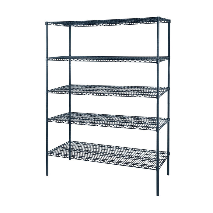 Atosa MWSSE244286 5-Shelf Epoxy Shelving Unit w/ 86" Posts (24"x42")-Slate Gray