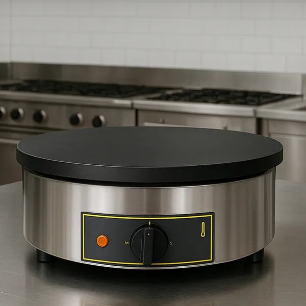 Equipex Roller Grill 350FE/400FE Commercial Electric Single Crepe Maker with Enameled Cast Iron Plates – 120v or 208/240v