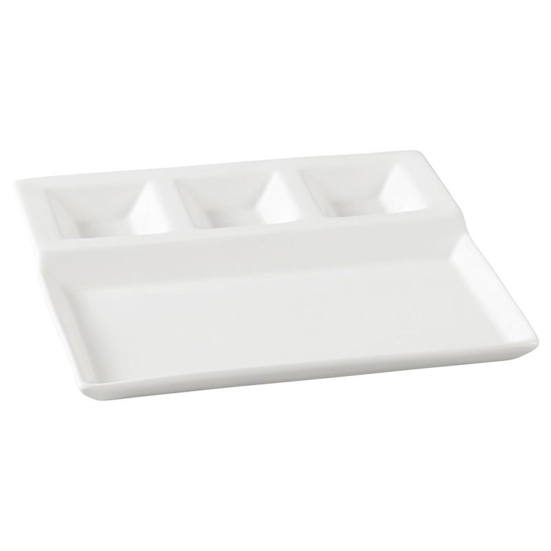Yanco PS-2010 4-Compartment Plate, Porcelain, Bone White Pack of 12 (1Dz)