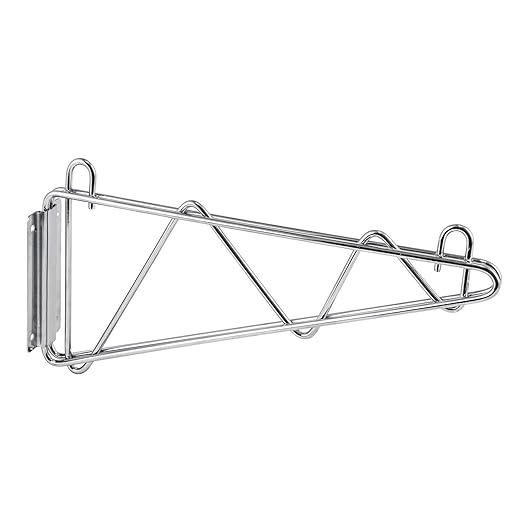 VCB-Series Chrome Plated Wall Mount Brackets by Winco (Case Pack of 2) - Available in Different Sizes