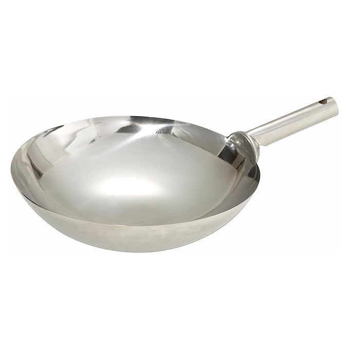Mirror Finish Series Stainless Steel Chinese Woks by Winco