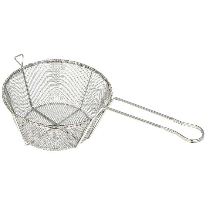 FBRS SERIES- Nickel Plated 6mm Wire Mesh Round Fry Baskets by Winco