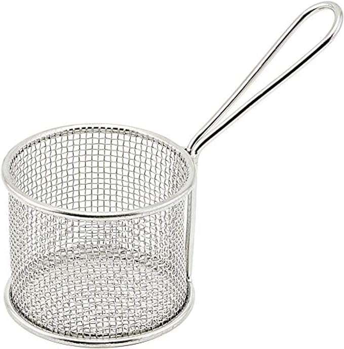 FBM SERIES, 18/18 Stainless Steel Mini Serving Basket by Winco - Available in Different Sizes