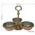 Pickle stand with 3 stainless steel bowls and copper exteriors