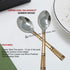 Pure Copper and Stainless Steel Tea Spoons – Elegant Bamboo Shoot Design – 5 Inch Size