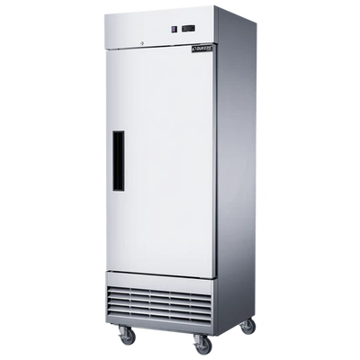 Side View of Dukers D28EF Compact Reach-In Stainless Steel Freezer