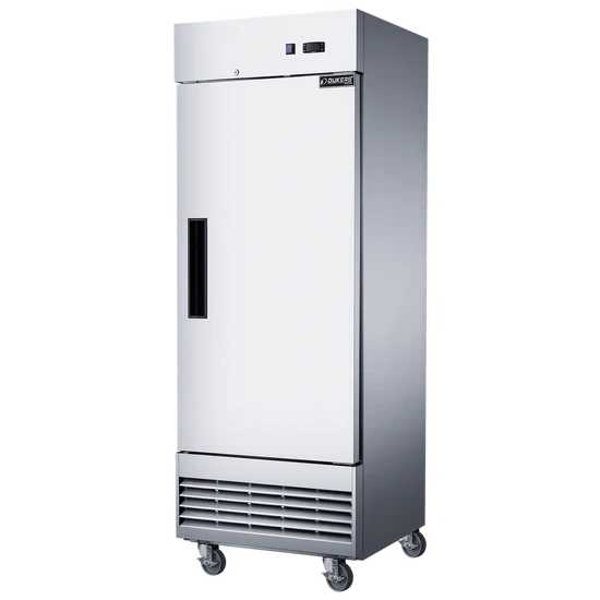 Side View of Dukers D28EF Compact Reach-In Stainless Steel Freezer