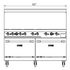 Dukers Range Ovens DCR60-6B24GM 60″ Gas Range with Six (6) Open Burners & 24″ Griddle