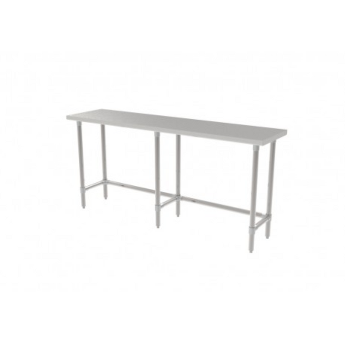 GSW Work Table - All Stainless Steel, Flat Top Open Base