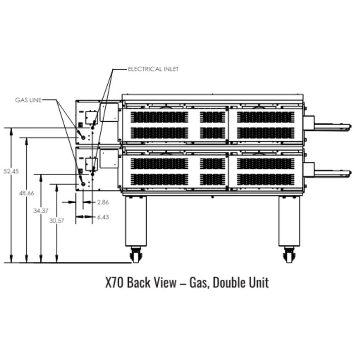 Middleby Marshall X70 X-Series Gas Conveyor Oven - Single/Double/Triple Stack options Available