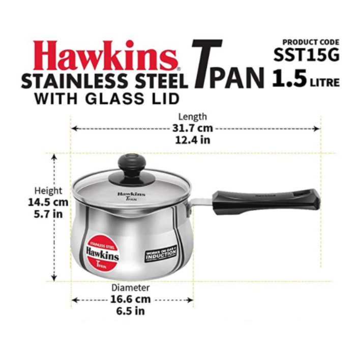 Hawkins Stainless Steel T Pan With Lid