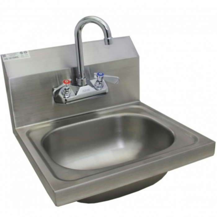 GSW Stainless Steel Wall Mount Hand Sink w/ Lead-free Faucet and Strainer