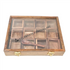 Square Wooden Spice Box/ Masala Dabba / Organizer- see Thru Lid