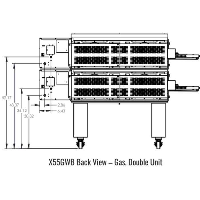 Middleby Marshall X55GWB X-Series Wide Body Gas Conveyor Oven - Single/Double/Triple Stack options Available