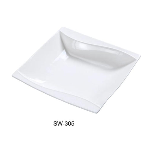 Yanco SW-305 Sea Wave 5″ Fruit Bowl, Square, 4-oz, China, Bone White (3Dz)