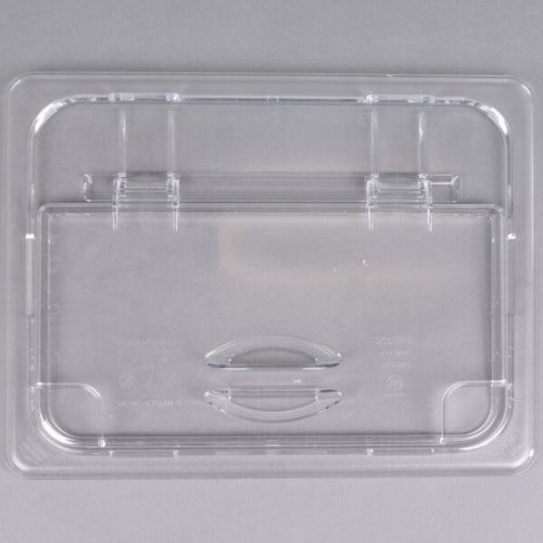 Cambro Camwear Half Size FlipLid Food Pan Lid with Spoon Notch Clear ( Case of 6 )