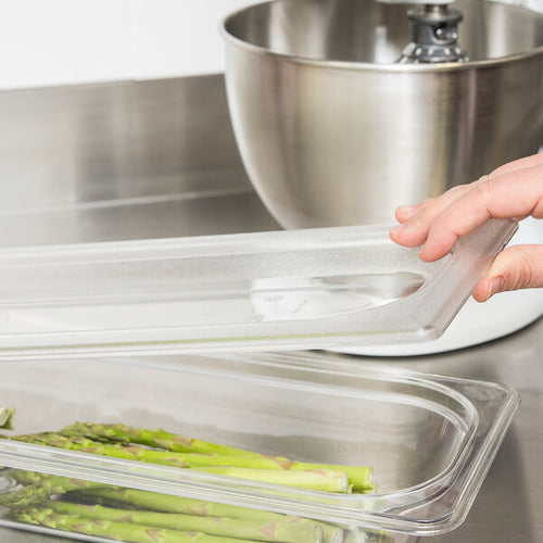 Cambro Camwear Half Size Long Food Pan Flat Lid Clear ( Case of 6 )