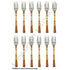 Handcrafted bamboo-style copper and stainless steel dinner forks for modern dining