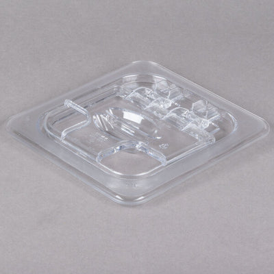 Cambro Camwear One Sixth Size FlipLid with Spoon Notch Clear ( Case of 6 )
