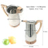 Elegant stainless steel and copper jug with sturdy handle.