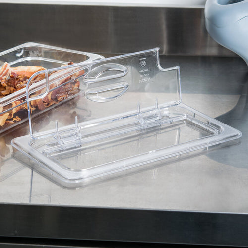 Cambro Camwear One Third Size FlipLid with Spoon Notch Clear ( Case of 6 )
