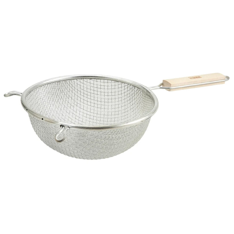 Winco Double Mesh Stainless Steel Strainers with Wood Handle
