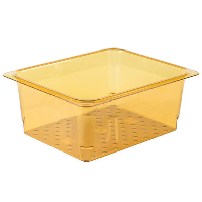 Cambro H Pan Half Size 5 Inch High Heat Colander Food Pan Amber ( Case of 6 )