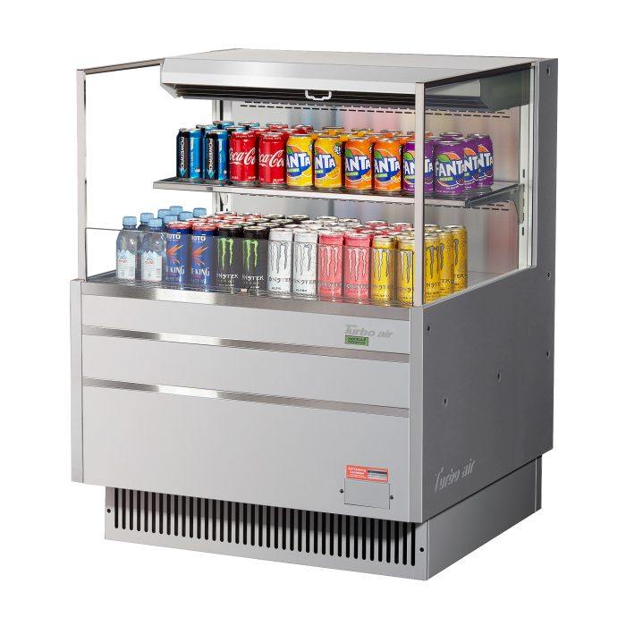 Turbo Air TOM-36L-UF-S-2S-N Horizontal Open Display Merchandiser, 7.5 cu. ft.