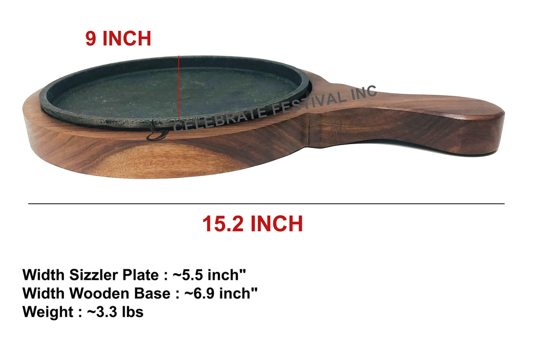 Racket Sizzler with Side Handle - 9" sizzler plate