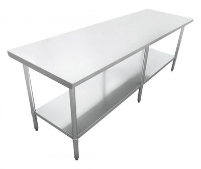 Omcan Stainless Steel Work Table with Galvanized Legs and Undershelf NSF – Heavy-Duty Commercial Kitchen Prep Table Depth x Width