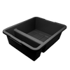 Omcan 21″ x 17″ x 7″ Polypropylene Black Divided Bus Box / Dish Box