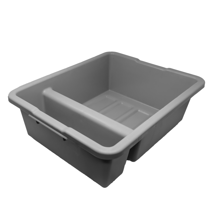 Omcan 21″ x 17″ x 7″ Polypropylene Gray Divided Bus Box / Dish Box