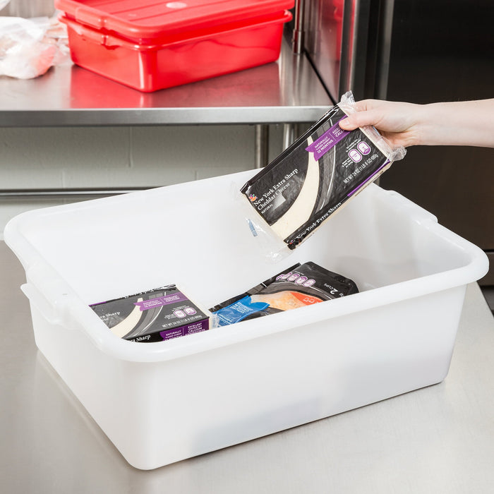 Vollrath 1527-C05 Traex® Color-Mate™ White Bus Tub / Food Storage Box - 20" x 15" x 7"