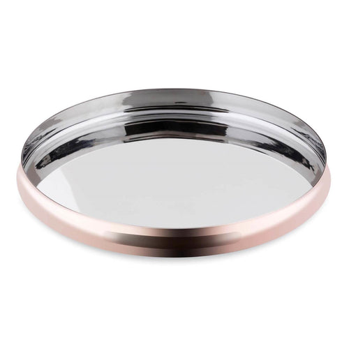 Elegant copper finished thali with stainless steel interior
