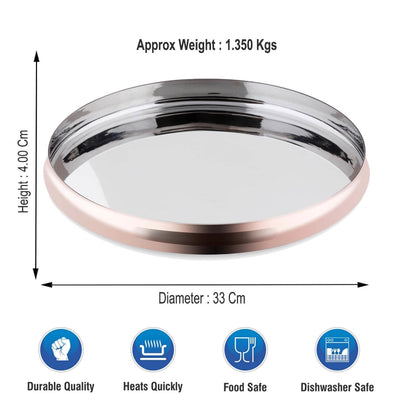 13" traditional Indian serving plate with curved edges