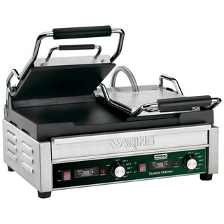 Waring WFG300T Tostato Ottimo Smooth Top & Bottom Dual Panini Sandwich Grill with Timer