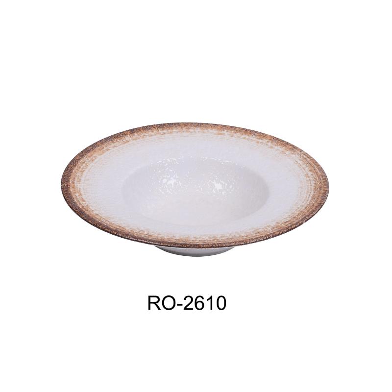 Yanco RO-2610 Rockeye-2″ DESSERT / SOUP PLATE 10 OZ, Porcelain, Two-Tone, (1Dz)