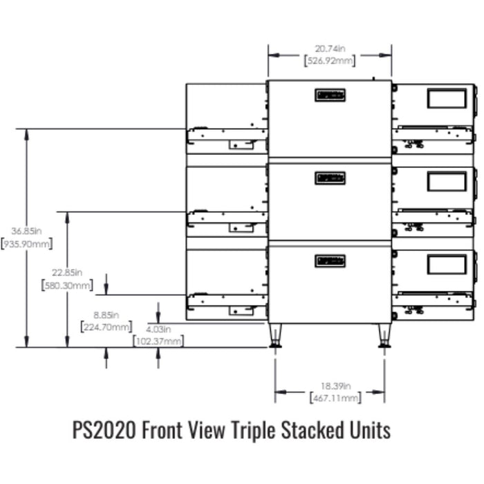 Middleby Marshall PS2020 Gas Countertop Conveyor Oven - Single/Double/Triple Stack options Available