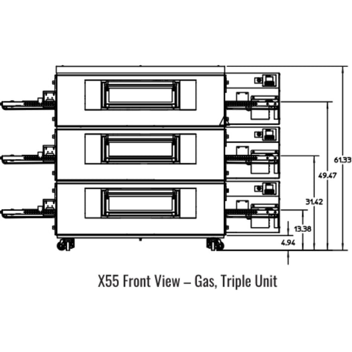 Middleby Marshall X55 X-Series Gas Conveyor Oven - Single/Double/Triple Stack options Available
