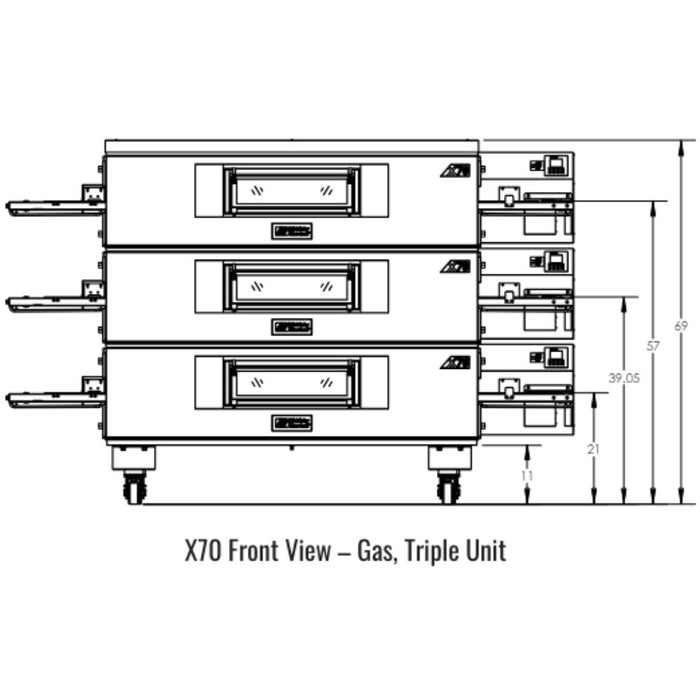 Middleby Marshall X70 X-Series Gas Conveyor Oven - Single/Double/Triple Stack options Available