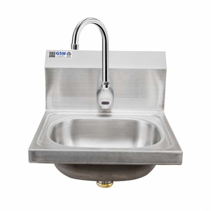 GSW Stainless Steel Wall Mount Hand Sink w/ Lead-free Faucet and Strainer