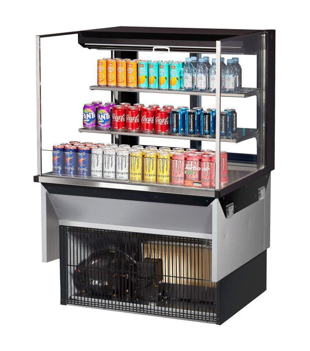 Turbo Air TOM-36L-UFD-W(B)-3SI-N Drop-In Horizontal Open Display Case, 11.1 cu. ft.