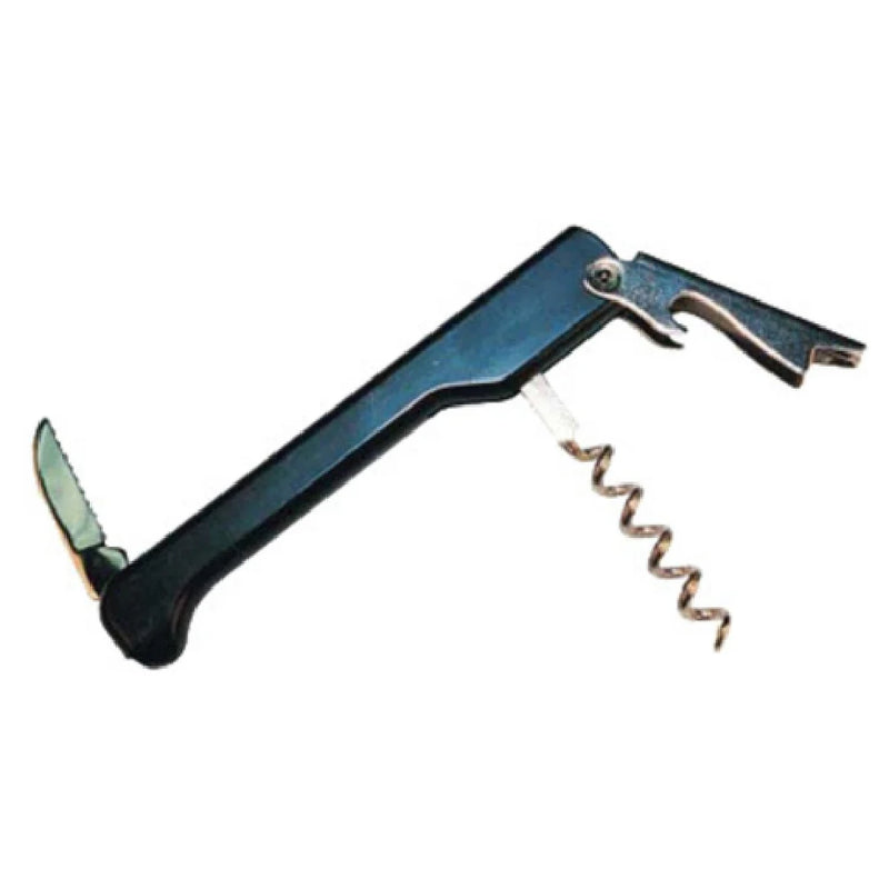 Winco CO-512 Waiter's Corkscrew Black with Metal Blade Made in Italy