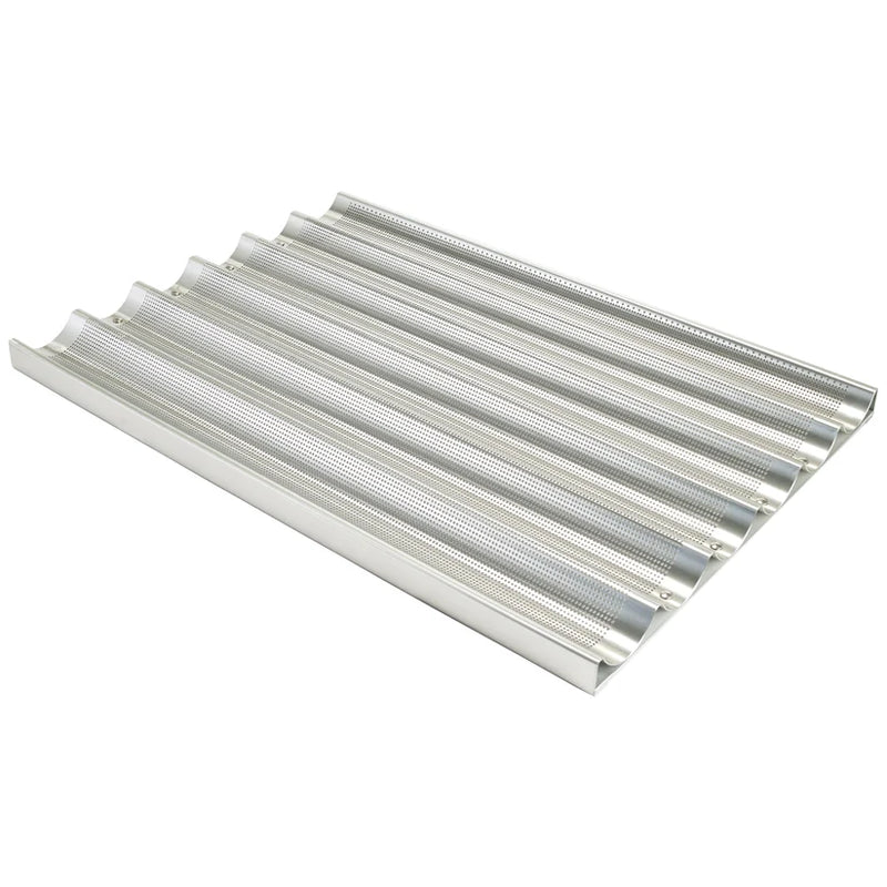 Winco ABPN-6 6-Channel Perforated Non-Stick Baguette Pan
