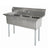 Omcan 3 Tub Sink with 3.5″ Center Drain, Drainboard Optional, 18-gauge Stainless Steel, NSF