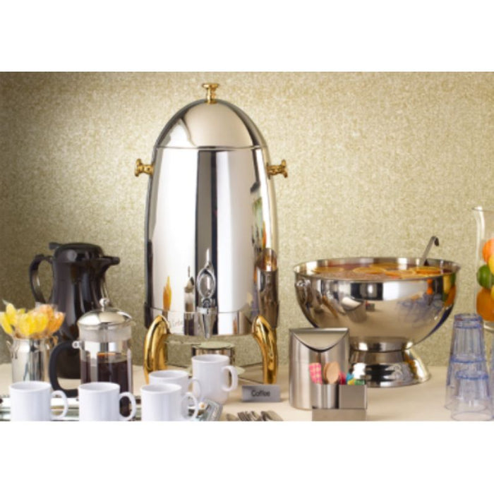 903A Virtuoso Stainless Steel Coffee Urn with Gold Legs 3 Gallon by Winco