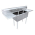 OMCAN Two Tub Sink with 3.5″ Center Drain, Optional Drain Boards, Stainless Steel, NSF