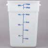 Cambro Poly 22 Quart Square Food Storage Container White ( Case of 6 )